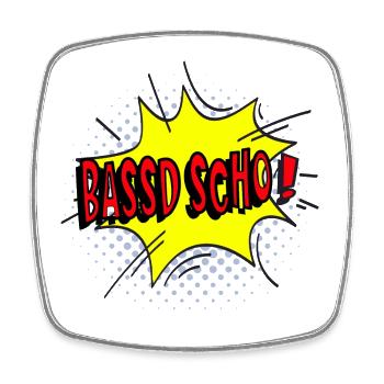 Bassd scho fränkisch Franken - Viereckiger Kühlschrankmagnet - Weiß - Vorne