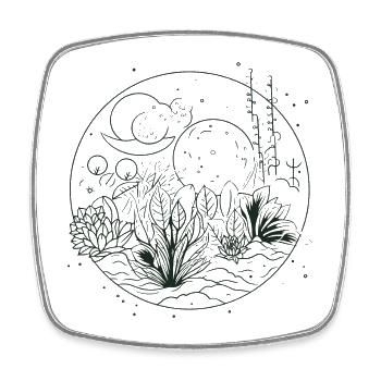 Drawing Nature - Square fridge magnet - white - Front