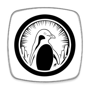 Pingouin - Magnet carré - blanc - Devant