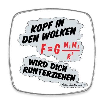 Kopf in den Wolken, ***** wird dich runterziehen. - Viereckiger Kühlschrankmagnet - Weiß - Vorne