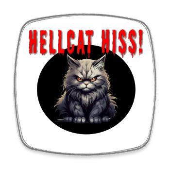 HELLCAT HISS 2 - Magnet carré - blanc - Devant