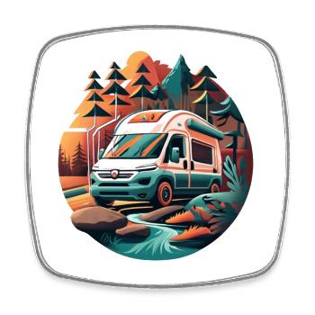 Wilderness Van-life Adventure - Magnet carré - blanc - Devant