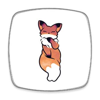 Niedlicher Kawaii-Fuchs - Viereckiger Kühlschrankmagnet - Weiß - Vorne