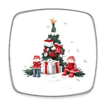 L es enfants de noel - Magnet carré - blanc - Devant