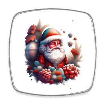 le père noel en fleurs 2 - Magnet carré - blanc - Devant