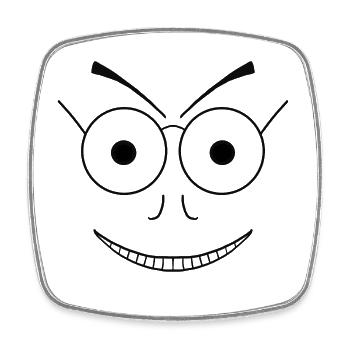 Tapis (#4 de la collection Weska Face) - Magnet carré - blanc - Devant