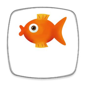 angeln, Angler, Fisch - Viereckiger Kühlschrankmagnet - Weiß - Vorne