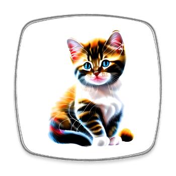 Baby Christmas cat - Square fridge magnet - white - Front