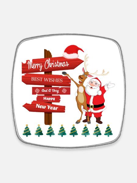 Merry Christmas Santa - Square fridge magnet - white