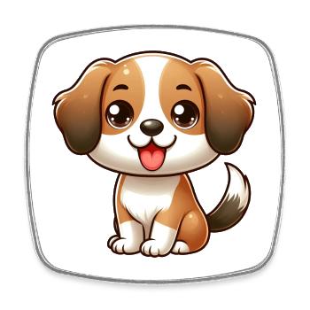 HUND BEAGLE CHIBI BABY WELPE SCHLAPPOHR TIERLIEBE - Viereckiger Kühlschrankmagnet - Weiß - Vorne