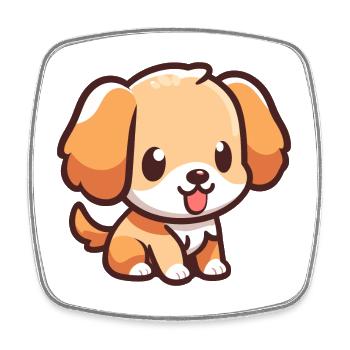 HUND VIERBEINER RÜDE HÜNDIN PFOTE LIEBE TIERFREUND - Viereckiger Kühlschrankmagnet - Weiß - Vorne