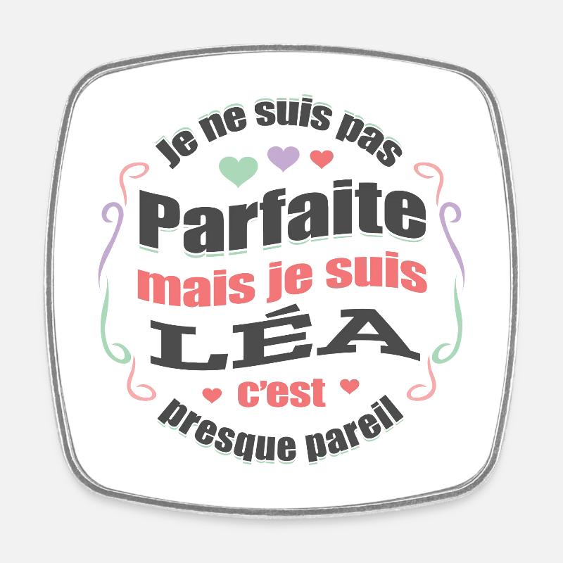 LÉA PARFAITE - PRENOM LÉA - Magnet carré - blanc