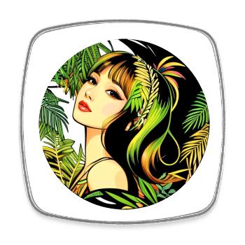 Tropical Modern Woman - Square fridge magnet - white - Front