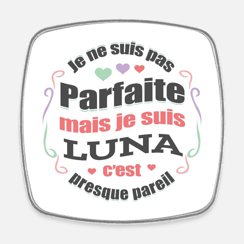 LUNA PARFAITE - PRENOM LUNA - Magnet carré - blanc
