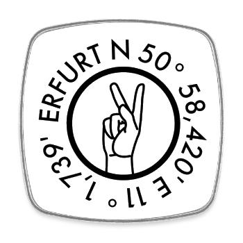 Erfurt Heimatstadt Local - Viereckiger Kühlschrankmagnet - Weiß - Vorne