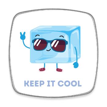 Keep it cool - Viereckiger Kühlschrankmagnet - Weiß - Vorne