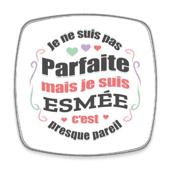 ESMÉE PARFAITE - PRENOM ESMÉE - Magnet carré - blanc - Devant