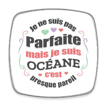 OCÉANE PARFAITE - PRENOM OCÉANE - Magnet carré - blanc - Devant