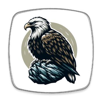 ADLER GREIFVOGEL HABICHT JÄGER FLUG MAJESTÄT FEDER - Viereckiger Kühlschrankmagnet - Weiß - Vorne