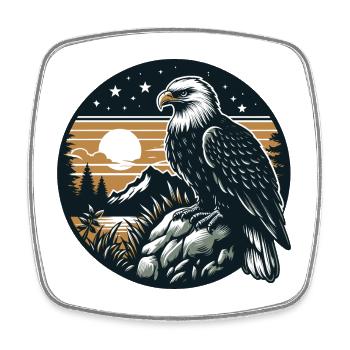ADLER GREIFVOGEL HABICHT JÄGER FLUG MAJESTÄT FEDER - Viereckiger Kühlschrankmagnet - Weiß - Vorne