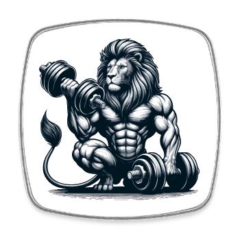 LEO DUMBBELL FITNESS STRENGTH SPORT MUSCLE VEIN - Square fridge magnet - white - Front