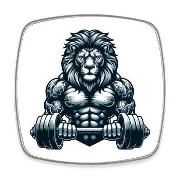 LEO DUMBBELL FITNESS STRENGTH SPORT MUSCLE VEIN - Square fridge magnet - white - Front