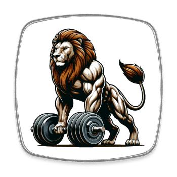 LEO DUMBBELL FITNESS STRENGTH SPORT MUSCLE VEIN - Square fridge magnet - white - Front