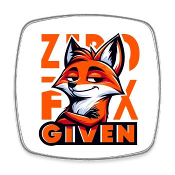Zéro donné - Illustration de renard - Magnet carré - blanc - Devant