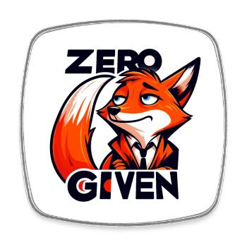 Zero Given - Fox Illustration - Square fridge magnet - white - Front