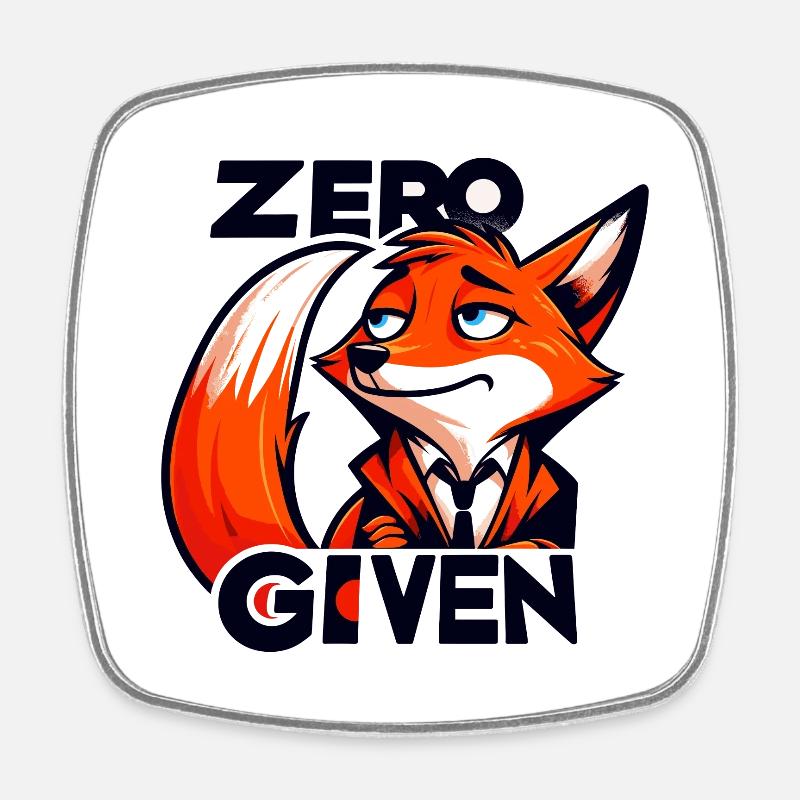 Zero Given - Fuchs Illustration - Viereckiger Kühlschrankmagnet - Weiß