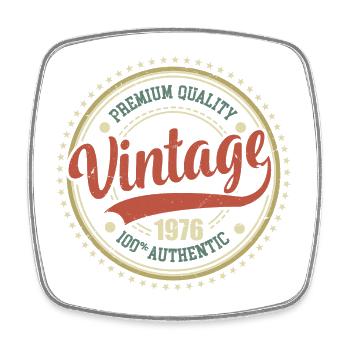 Jahrgang 1976 Retro Jubiläum 1976 - Viereckiger Kühlschrankmagnet - Weiß - Vorne