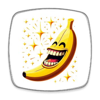 LACHENDE BANANE GLÜCKLICHE FRUCHT HAPPY SMILE WITZ - Viereckiger Kühlschrankmagnet - Weiß - Vorne