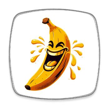 LACHENDE BANANE GLÜCKLICHE FRUCHT HAPPY SMILE WITZ - Viereckiger Kühlschrankmagnet - Weiß - Vorne