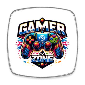 Gamer Zone - Controller Illustration - Viereckiger Kühlschrankmagnet - Weiß - Vorne