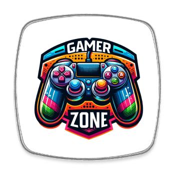 Gamer Zone - Controller Illustration - Viereckiger Kühlschrankmagnet - Weiß - Vorne