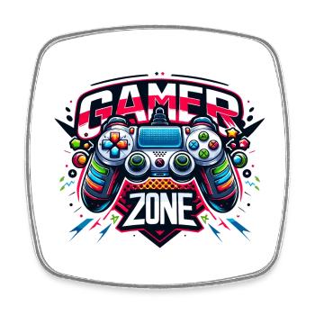 Gamer Zone - Controller Illustration - Viereckiger Kühlschrankmagnet - Weiß - Vorne