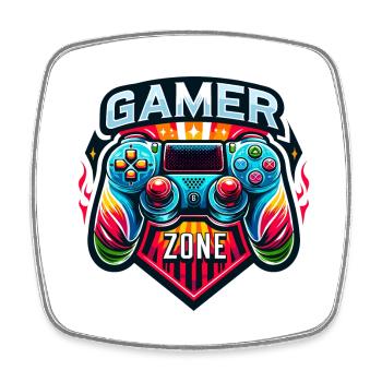 Gamer Zone - Controller Illustration - Viereckiger Kühlschrankmagnet - Weiß - Vorne