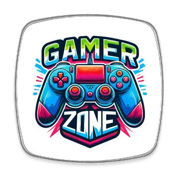 Gamer Zone - Controller Illustration - Viereckiger Kühlschrankmagnet - Weiß - Vorne