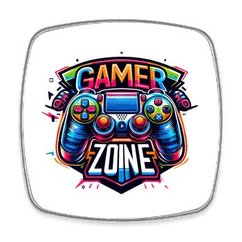 Gamer Zone - Controller Illustration - Viereckiger Kühlschrankmagnet - Weiß - Vorne