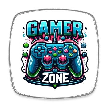 Gamer Zone - Controller Illustration - Viereckiger Kühlschrankmagnet - Weiß - Vorne