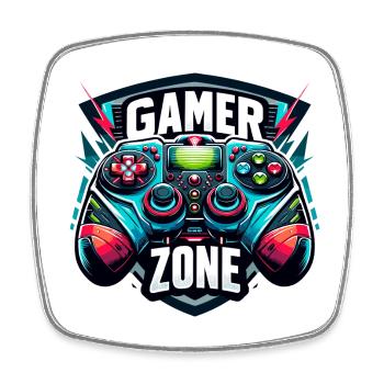 Gamer Zone - Controller Illustration - Viereckiger Kühlschrankmagnet - Weiß - Vorne