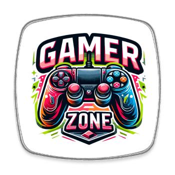 Gamer Zone - Controller Illustration - Viereckiger Kühlschrankmagnet - Weiß - Vorne