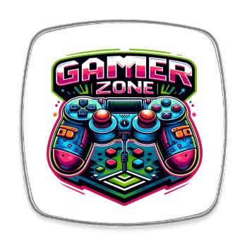 Gamer Zone - Controller Illustration - Viereckiger Kühlschrankmagnet - Weiß - Vorne