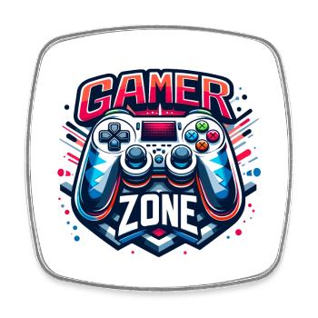 Gamer Zone - Controller Illustration - Viereckiger Kühlschrankmagnet - Weiß - Vorne