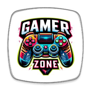 Gamer Zone - Controller Illustration - Viereckiger Kühlschrankmagnet - Weiß - Vorne