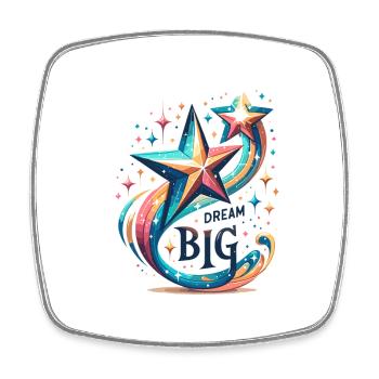 Dream Big - Shooting Star Illustration - Square fridge magnet - white - Front