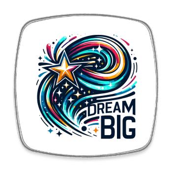 Dream Big - Shooting Star Illustration - Square fridge magnet - white - Front