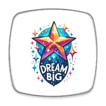 Dream Big - Shooting Star Illustration - Square fridge magnet - white - Front