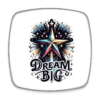 Dream Big - Shooting Star Illustration - Square fridge magnet - white - Front