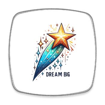 Dream Big - Shooting Star Illustration - Square fridge magnet - white - Front